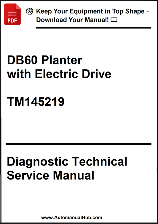 Technical service manual for DB60 Planter with Electric Drive on a white background