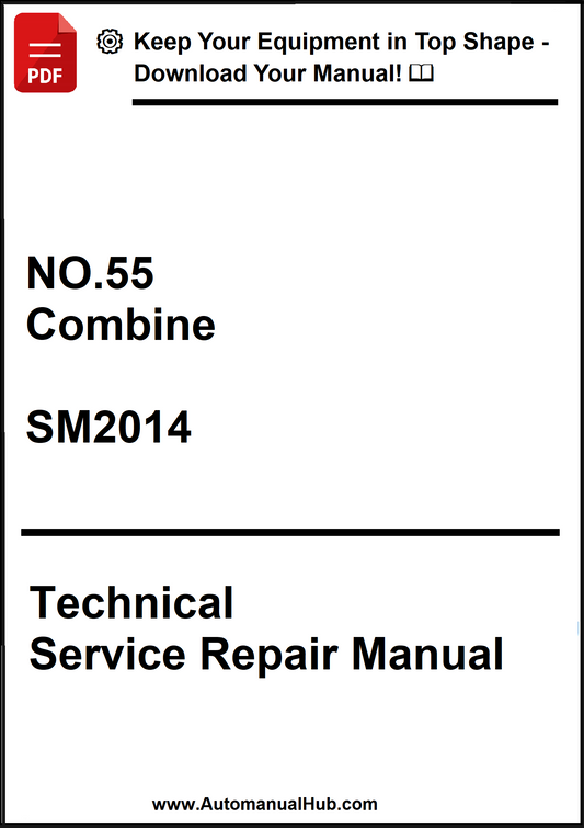 Technical Service Repair Manual for Combine SM2014 on a white background