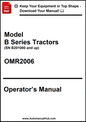 Operator's manual for Model B Series Tractors with a download prompt at the top.