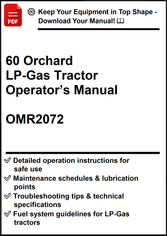 John Deere 60 Orchard LP-Gas Tractor Operator’s Manual OMR2072 - PDF