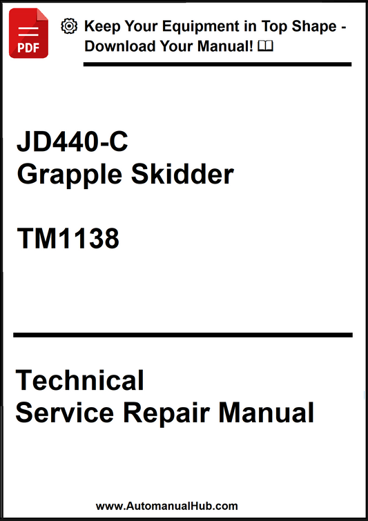 Technical Service Repair Manual for JD440-C Grapple Skidder TM1138 on a white background