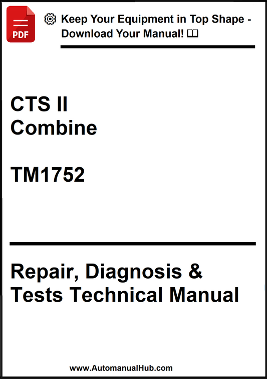 Technical manual cover for CTS II Combine TM1752 with text on a white background