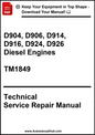 Technical service repair manual for diesel engines on a white background