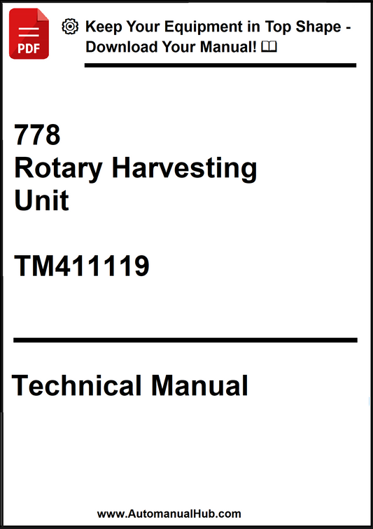 John Deere 778 Rotary Harvesting Unit Technical Manual TM411119 - PDF