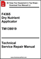 Technical Service Repair Manual for a dry nutrient applicator with a download prompt.