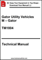 Technical manual for Gator Utility Vehicles M - Gator TM1804 on a white background