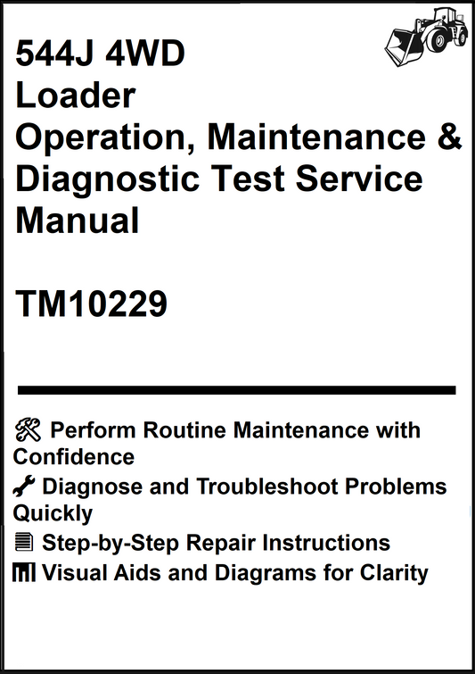 John Deere 544J 4WD Loader Operation, Maintenance & Diagnostic Test Service Manual TM10229 - PDF