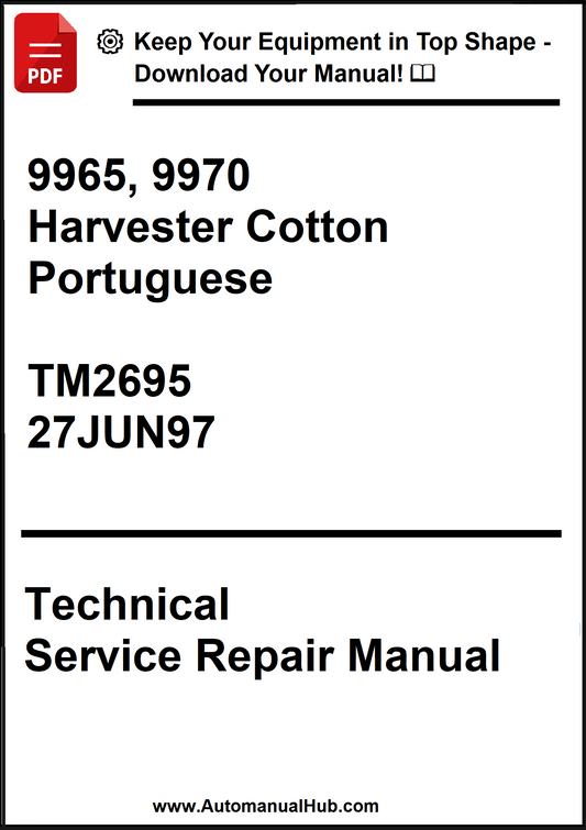 Technical Service Repair Manual for Harvester Cotton equipment in Portuguese