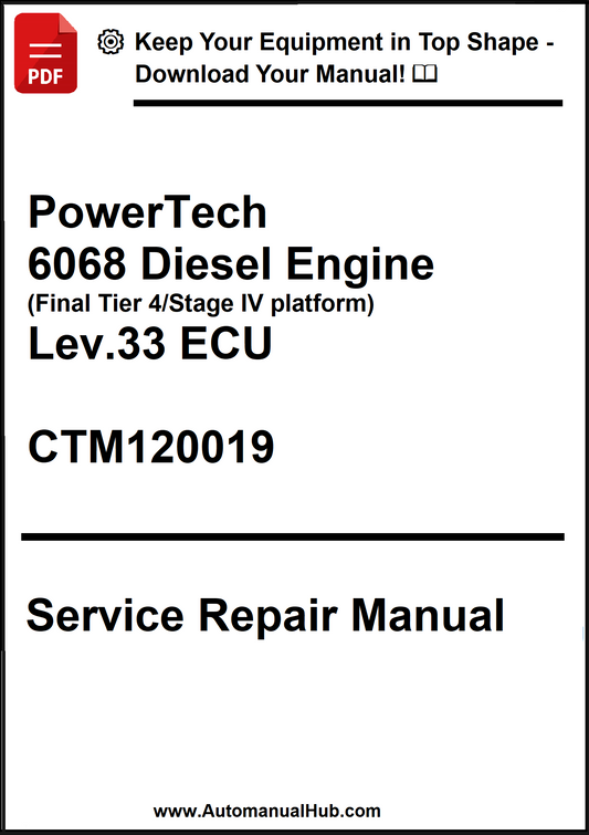 Cover of PowerTech 6068 Diesel Engine Service Repair Manual with text and logo.