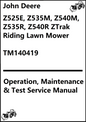 John Deere Z525E, Z535M, Z540M, Z535R, Z540R ZTrak Riding Lawn Mower Operation, Maintenance & Test Service Manual TM140419 - PDF