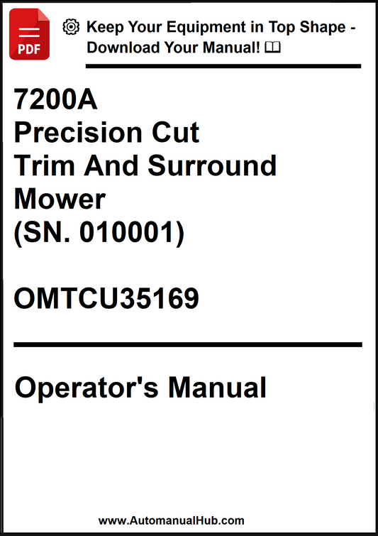 John Deere 7200A Precision Cut Trim And Surround Mower (SN. 010001) Operator's Manual OMTCU35169 - PDF