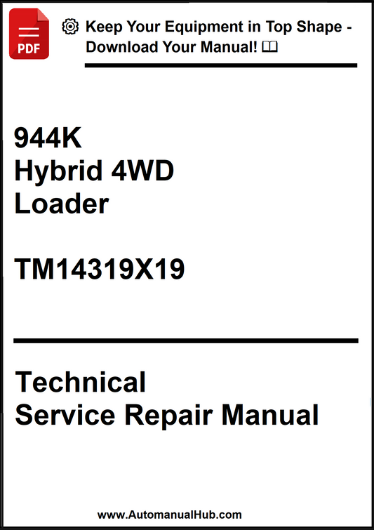 Technical service repair manual for a 944K Hybrid 4WD Loader on a white background