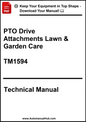 Technical manual cover for PTO Drive Attachments Lawn & Garden Care with model number TM1594.