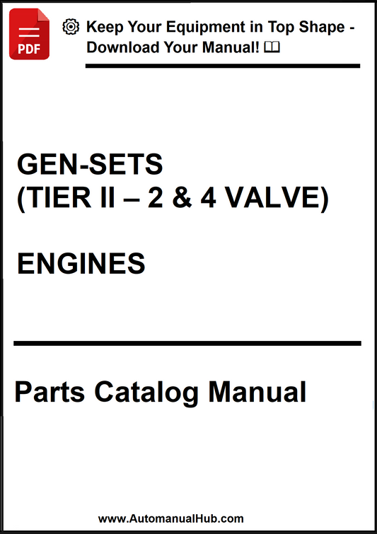 Parts catalog manual for generators with valve information on a white background