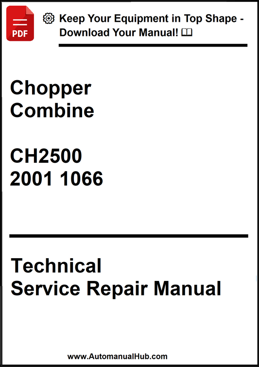 Technical service repair manual for a Chopper Combine CH2500 model on a white background
