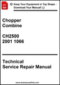 Technical service repair manual for a Chopper Combine CH2500 model on a white background