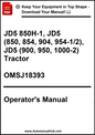 Operator's manual for JD5 tractors with a download prompt on a white background