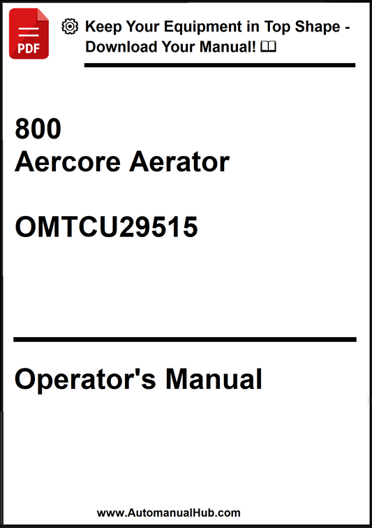 John Deere 800 Aercore Aerator Operator's Manual OMTCU29515 - PDF