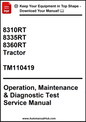 John Deere 8310RT, 8335RT, 8360RT Tractor Operation, Maintenance & Diagnostic Test Service Manual TM110419 - PDF