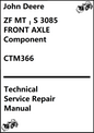 John Deere ZF MT–S 3085 FRONT AXLE Component Technical Service Repair Manual CTM366 - PDF