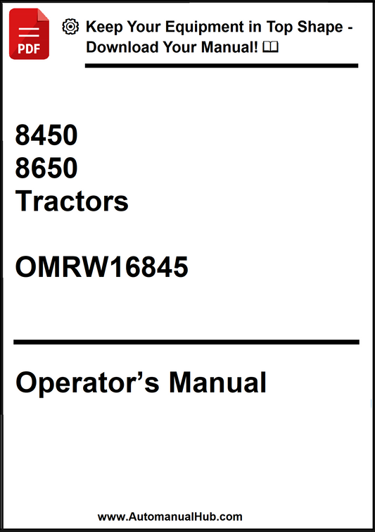 John Deere 8450 and 8650 Tractors Operator’s Manual OMRW16845 - PDF
