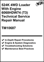 John Deere 524K 4WD Loader With Engine 6068HDW74 (T3) Technical Service Repair Manual TM10687 - PDF