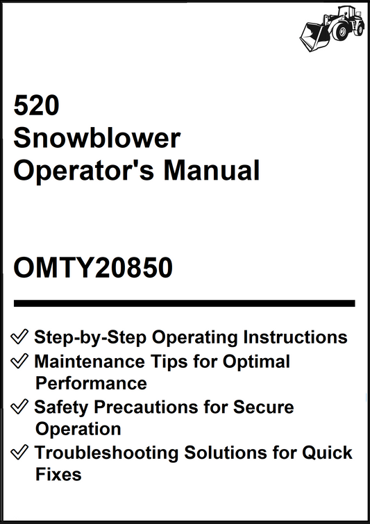 John Deere 520 Snow blower Operator's Manual OMTY20850 - PDF