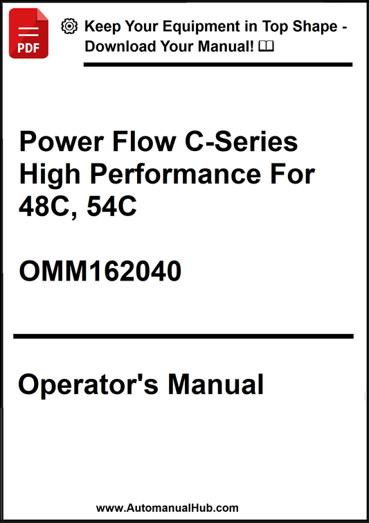 Operator's manual for Power Flow C-Series High Performance equipment with model numbers 48C and 54C.