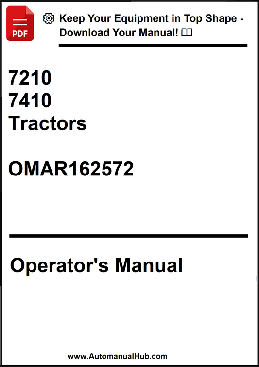 John Deere 7210 and 7410 Tractors Operator’s Manual OMAR162572 - PDF