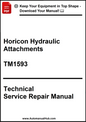 Horicon Hydraulic Attachments technical service repair manual on a white background