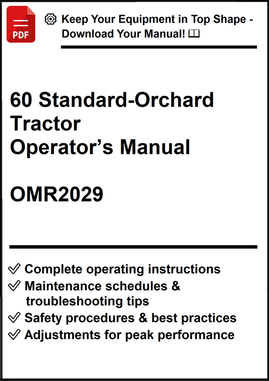 John Deere 60 Standard-Orchard Tractor Operator’s Manual OMR2029 - PDF