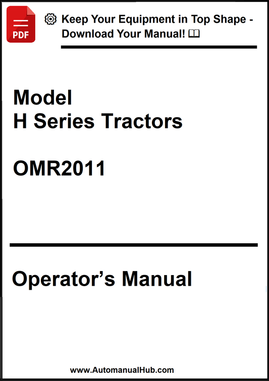 Operator's manual for Model H Series Tractors with a download prompt at the top.