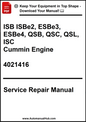Service repair manual for Cummin Engine models on a white background