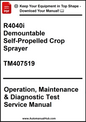 Manual cover for R4040i Demountable Self-Propelled Crop Sprayer with text on a white background