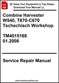 Service repair manual for Combine Harvester W540, T670-C670 with Czech text on a white background.