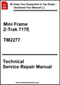 Technical service repair manual for Mini Frame Z-Trak 717E with a download offer on a white background.