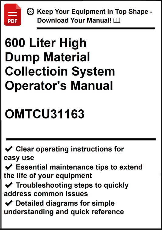 John Deere 600 Liter High Dump Material Collection System Operator's Manual OMTCU31163 - PDF