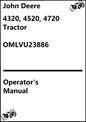 John Deere 4320, 4520, 4720 Compact Utility Tractor Operator's Manual OMLVU23886 - PDF