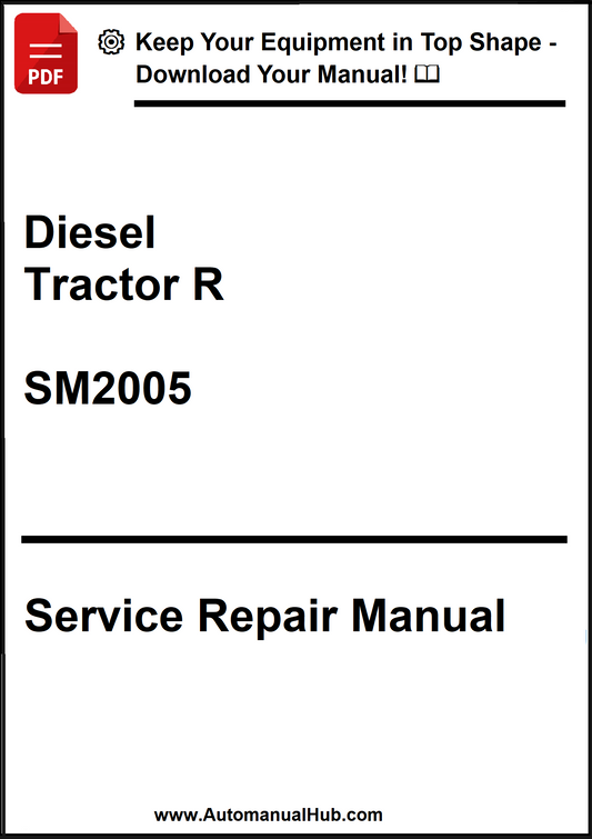 Service repair manual for Diesel Tractor R SM2005 on a white background