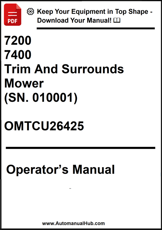 John Deere 7200, 7400 Trim And Surrounds Mower (SN. 010001) Operator's Manual OMTCU26425 - PDF