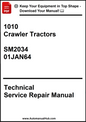Technical service repair manual for crawler tractors with a red PDF icon and text.