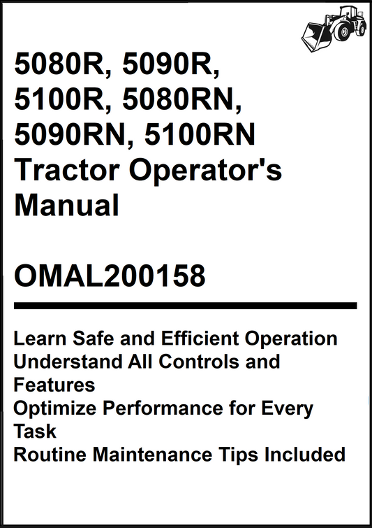 John Deere 5080R, 5090R, 5100R, 5080RN, 5090RN, 5100RN Tractor Operator's Manual OMAL200158 - PDF