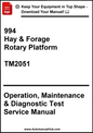 Manual cover for Hay & Forage Rotary Platform TM2051 with text on a white background