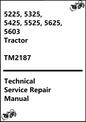 John Deere Tractor 5225, 5325, 5425, 5525, 5625, 5603 Technical Service Repair Manual TM2187 - PDF