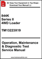 John Deere 844K Series II 4WD Loader Operation, maintenance & Diagnostic Test Service Manual TM13223X19 - PDF