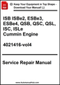 Service repair manual for Cummin Engine models on a white background