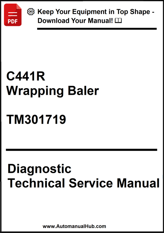 Diagnostic technical service manual for C441R Wrapping Baler with contact information at the bottom.