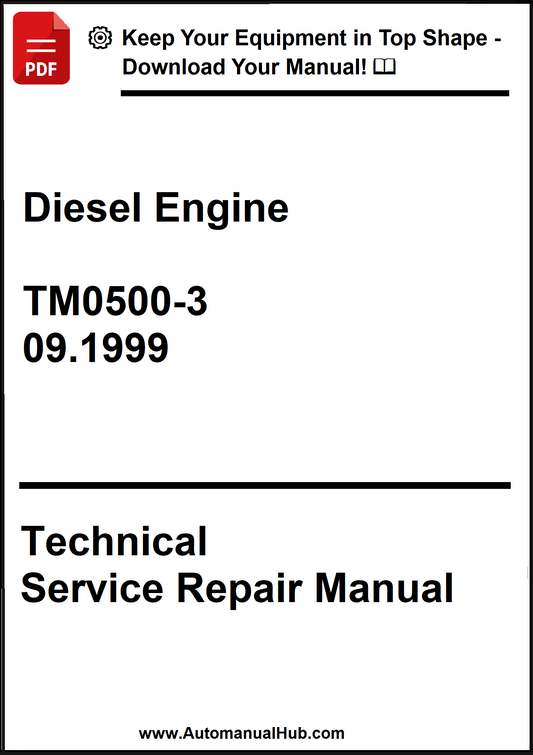 Technical Service Repair Manual for diesel engine with publication details