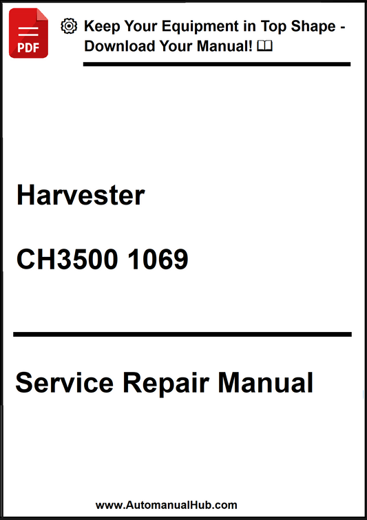 Harvester CH3500 1069 service repair manual cover with text and logo.