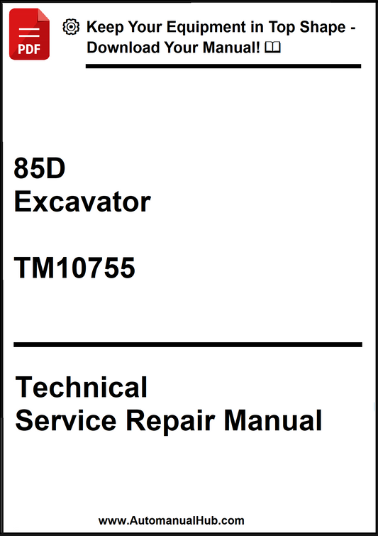 John Deere 85D Excavator Technical Service Repair Manual TM10755 - PDF